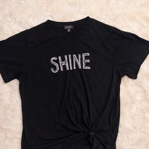 Black T-Shirt with Shine Graphic